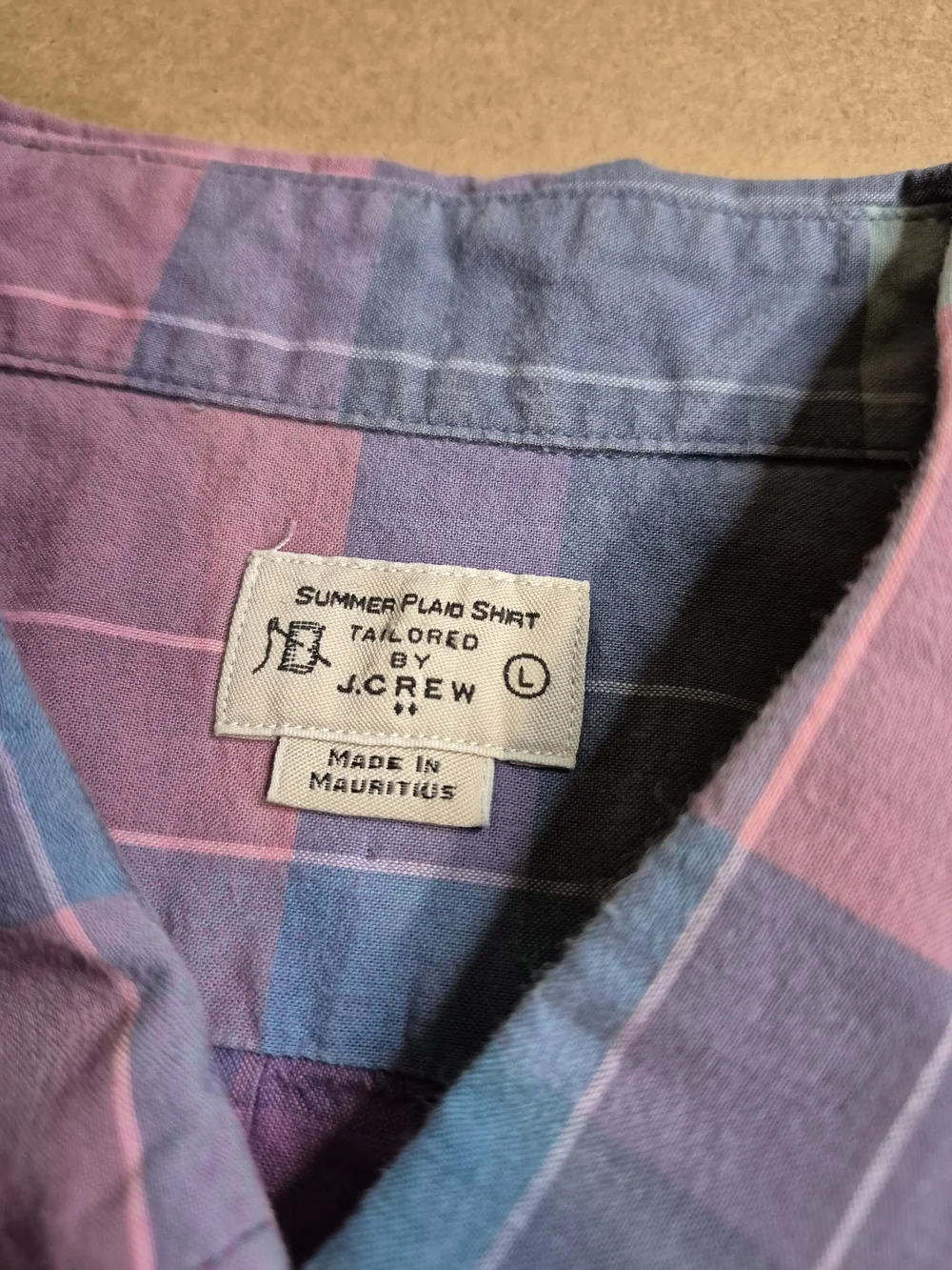 J. Crew Men's Plaid 1/4 Button-Down Shirt in Pink, Blue & Teal 4340/6